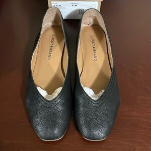 Lucky Brand Alba black oyster ballet flats shoes women’s 6.5